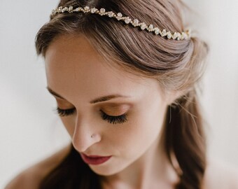 Wedding Headpiece | Bridal Hair Vine | Bridal Headband | Bridal Headpiece | Gold Wedding Hair Vine | Gold Rhinestone Headband | Astrid