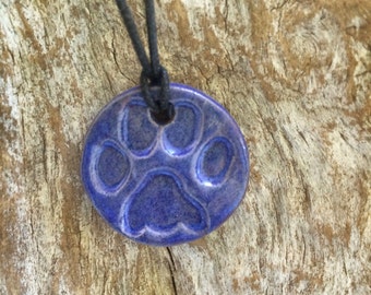 Paw Print Diffuser Necklace | Clay Diffuser Necklace | Essential Oil Diffuser Pendant | Dog Lover Pendant | Essential Oil Accessory |