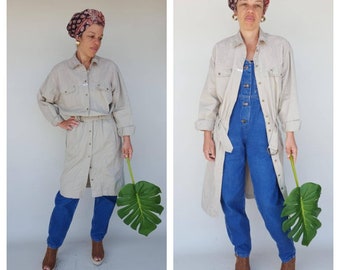 80s Dress / 80s Jacket / Duster Coat