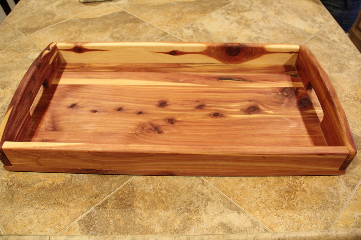 Wooden Serving Tray Kitchen Trays Cedar Zoom