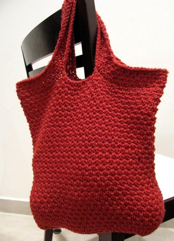Items similar to Knitted Small Market Bag Pattern - (Dotty ...