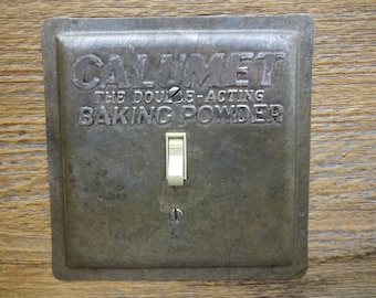 Kitchen Light Switch Covers Switchplate Cover Mid Century Lighting Made From An Old Vintage Calumet Baking Powder Cake Baking Pan SP-0228