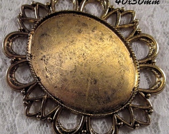 40x30mm Antique Gold Setting - "Enchantment III" - 1 pc : sku 11.28.12.9 - T18