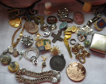 Job Lot Collection of Vintage Antique Bits and Bobs Destash Spares Repair