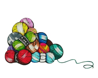 Yarn Stockpile - Archival Print From Original Drawing
