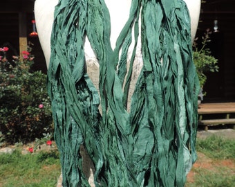 Beautiful And Soft Greens Lavender Some Blues Colored Sari Ribbon Yarn 55-60 Yards