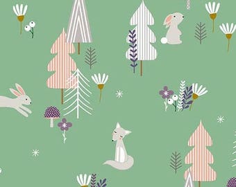 Forest Talk in GREEN by Cathy Nordstrom from Andover Fabrics - 1/2 yard