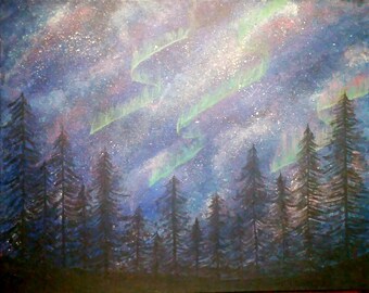 Aurora Borealis painting 16x20
