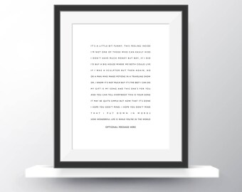 Framed song lyrics | Etsy