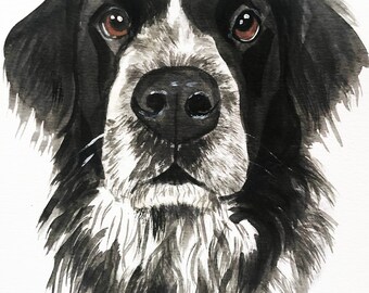 Custom Dog portrait Custom Dog Painting Custom Pet portrait Watercolor Painting Original Painting Memorial Art Custom Pug Portrait,gift idea