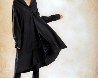 Black Linen Coat Jacket, Linen Trench Coat, Linen Jacket, Long Coat Jacket, Linen Coat, Women Designer Coat, Swing Coat Winter Coat