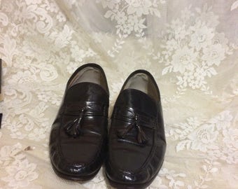 1990's Dark Brown Bill Blass Tassel Loafers