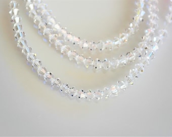 3mm Swarovski Clear crystal 5301 Bicone Bead, (32 pc), Genuine 5301, Wholesale bead supplies, under 2 dollars
