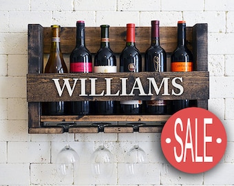 Gift For Dad, Gift For Grandpa, Gift For Him, Unique Father's Gift, Brother, Personalized Wine Rack, Family Wine Rack