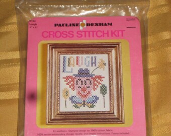 Pauline Denham 1973 Laugh Clown Cross Stitch Kit NIB