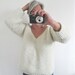 Chunky V Neck Sweater Knitting Pattern. One size. Easy Knitting Pattern. PDF Download.