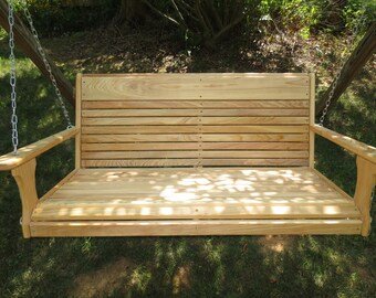 Porch Swing/Larger Cypress Porch Swing,patio swing, wood swing,adult swing,larger swing,larger porch swing,outdoor swing,swing