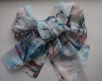Handpainted silk scarf 45 x 180 cm