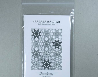 4 inch ALABAMA STAR Quilt stempelset (enkel rubbers)