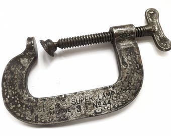 Vintage Famous Cincinnati Tool Co HARGRAVE SUPERCLAMP No.44, Size 6". Made in USA. Hand Forged 1930s