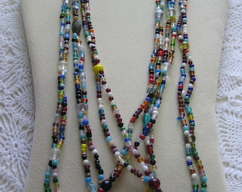 N- Three "double strung" Glass Mardi Gras beads from New Orleans-Carnival --Parade
