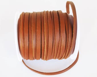 2 m of Brown 5mm flat leather