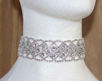 Silver Choker, Silver Crystal Choker, crystal choker, Choker, Chunky Crystal Choker, Crystallized Choker, Rihanna Choker, Diamond Choker
