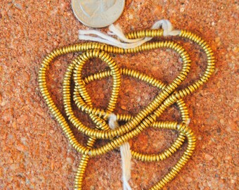 African Brass Heishi Beads 3.5x1mm 2 Strands