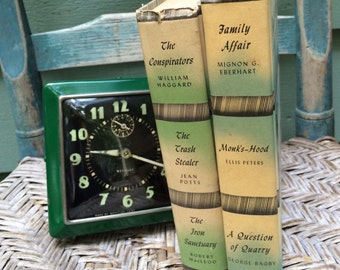 Detective Book Club series;vintage mystery books,instant collection,shelf grouping,vintage decor,retro man cave,retro books,60's,80's