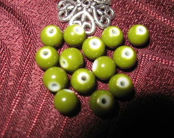 50 way olive color 6 mm howlite stone beads