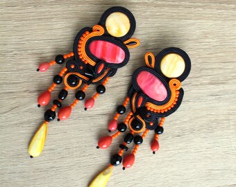 Soutache earrings,dangle earrings.