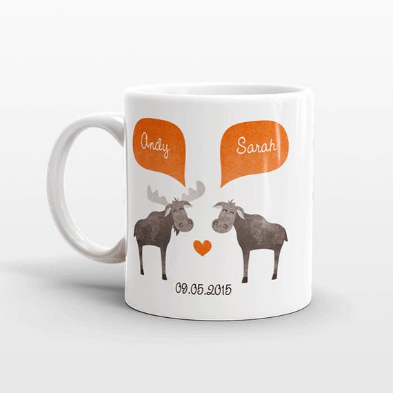 MOOSE Mug Valentines Day Gift for Husband Him Men Animal Couple Mug Unique Anniversary Gift Personalized Wedding Gift Coffee Mug Coffee Cup