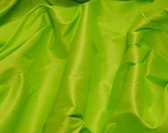 55" Wide - LIME Premium Faux Silk Fabric - Shantung Dupioni Faux Silk Fabric - By the Yard