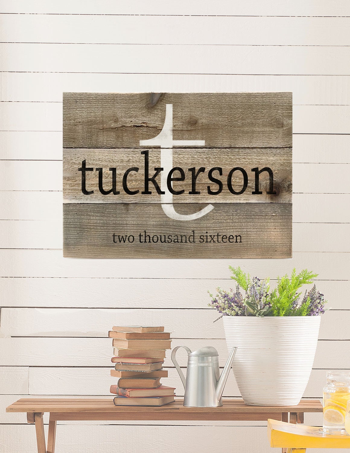 Large Weathered Wood Last Name Sign Family Established Sign