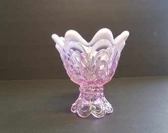 Vintage Fenton Pink Opalescent Glass Candle holder