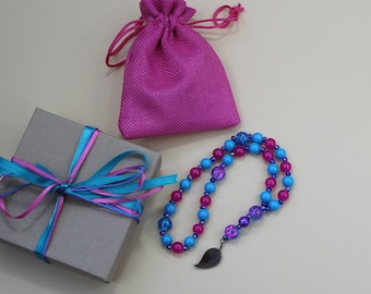 Wearable Prayer Beads: Protestant Prayer Beads - Brass Leaf Pendant