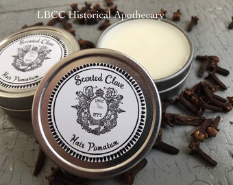 18th Century Clove Pomatum - Pomade Historical label Organic Beeswax Hair Pomade Natural Hair Styling Wax, Historical Hairdressing
