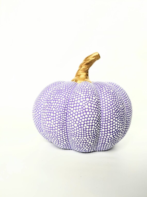 Pumpkin purple and white hand painted pumpkin
