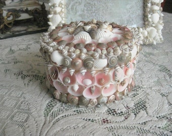 Artisan Handmade Altered Trinket Box - Sea Shell Art - OOAK - Medium Size