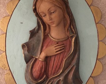 Vintage Virgin Mary wall hanging