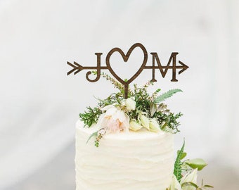 Rustic Wedding Arrow Cake Topper | Custom Cake Topper | Beach Wedding | Bridal Shower Cake Topper | Rustic Country Chic Wedding Cake Topper
