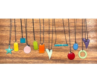 Torch Fired Enamel Necklaces