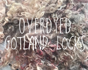 Over dyed English grey gotland lamb locks - soft, silky and curly. Beautiful fleece. Felting & spinning wool locks