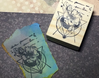 Flora II - F8 Wood Mounted Rubber Stamp