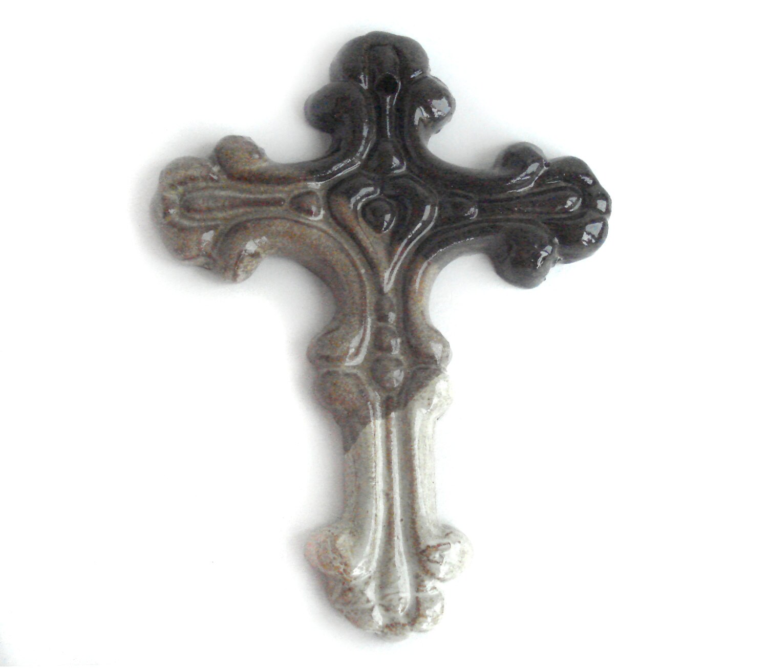 Pottery cross wall hanging Ceramic Christian decor Stoneware