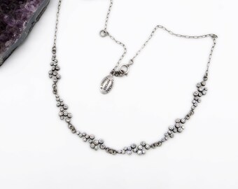 Rare Catherine Popesco Vie La Parisienne silver plated Swarovski rhinestone signed necklace