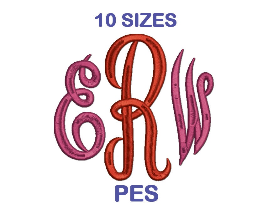 Empire Monogram Embroidery Font Set 10 Sizes PES Format