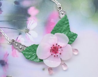 Necklace cherry blossom and leaves