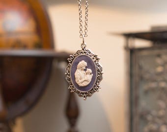 Mother and Child Cameo Necklace