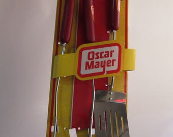Vintage Oscar Mayer Barbecue Tools, Oscar Mayer BBQ Tongs and Spatula, Oscar Meyer Turner, Barbeque Tongs & Spatula, New, Never Used